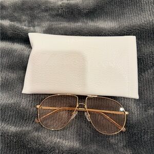 Le Specs Gold Frame Aviator Sunglasses